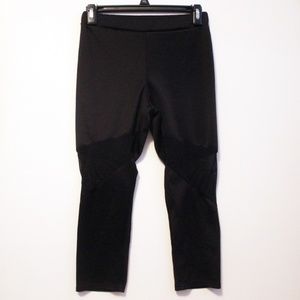 mesh accent cropped leggings